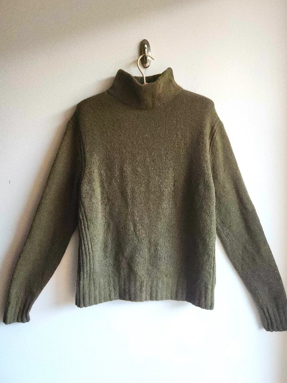 J. Crew Supersoft Olive Green Merino Alpaca Mockneck Sweater - M/L - Picture 2 of 14